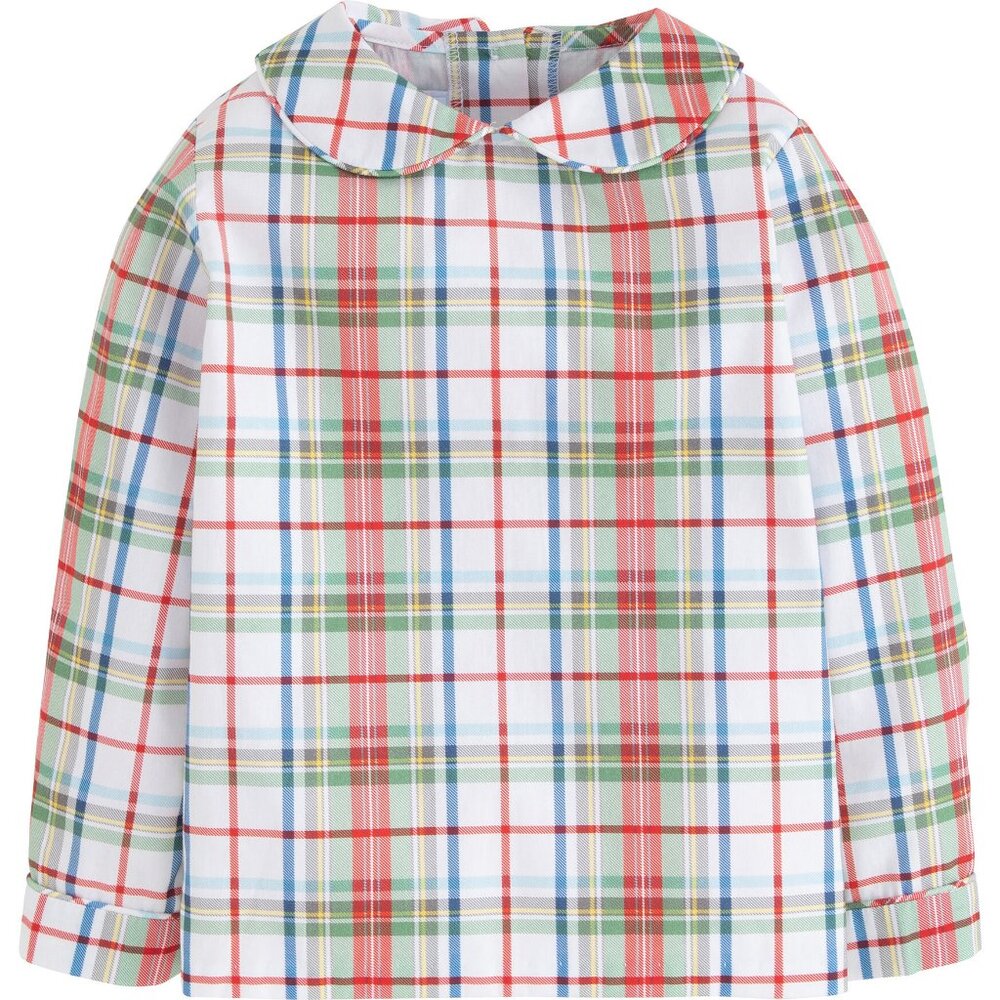 Little English Peter Pan Shirt, Douglas Plaid, 2T